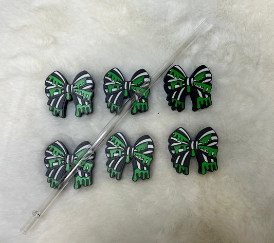 Green/Black/White Bow